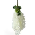 Kunstmatige witte wisteria hangende wijnstok nepbloem voor bruiloft plafond decor - 12 Stuks / Wit
