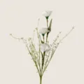 Artificial 3-head white carnation bouquet fake flowers for wedding home decor gifts - White