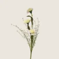 3-Head Artificial Carnation Bouquet Fake Flowers For Home Decor And Wedding Gifts! - Light Yellow