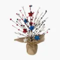 4 de julio patriótico estrella baya floral rojo blanco azul decoración mesa fiesta - Estilo 1