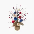 Decoración patriótica del cuarto de julio rama floral artificial con estrellas y bayas. - Árbol 03