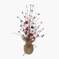 Ramo de bayas estrelladas patrióticas rojas blancas y azules para decoración. - Árbol 04