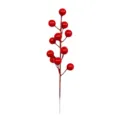 Prachtige kunstmatige rode bessen tak voor diverse feestelijke kerst bloemstukken - 12 Bessen Tak / 22cm / Rood