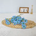 Ramo de flores artificiales azules arreglo floral de seda decoración del hogar accesorio - Azul cielo