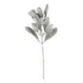 Artificial Lamb's Ear Flocked Plant Branch Fake Greenery Floral Decor for Home - 1 Stem Lamb's Ear Leaves