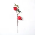 Ramo di melograno artificiale 2 teste frutto rosso per casa matrimonio decorazione fiori accessori - Rosso