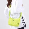 Neon yellow nylon crossbody bag for women, stylish small square shoulder bag for commute - One Size / Fluorescent Green