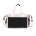 Grau schwarze Reisetasche Weekender mit Nass-Trocken-Fach große Sporttasche fur Damen - Schwarz