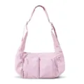 Pink nylon crossbody shoulder bag waterproof dumpling bag large capacity casual daily use. - Light Purple