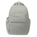 Casual light grey backpack for men, simple large capacity school bag for daily use. - Gray