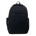 Black large capacity casual backpack for men, ideal for students, travel, and daily commute. - Black
