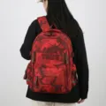 Koreaanse stijl rode camouflage rugzak grote capaciteit casual schooltas voor studenten reizen - Rood