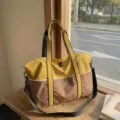Grand sac de voyage sport fitness yoga sac a main a carreaux jaune et marron design - Taille unique / Jaune