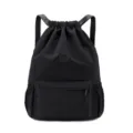 Sac à dos à cordon noir léger de haute qualité pour le sport et les loisirs en plein air - Noir