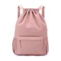 Sac à dos de sport rose léger à cordon pour la gym, l'entraînement et les loisirs. - Rose