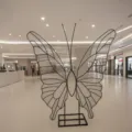 Elegante escultura de mariposa gigante de metal negro para decoración de bodas y escenarios - Marco de Mariposa de 1.5m Solo (Sin Flores) / 1,5m
