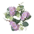 European artificial flower wreath candle ring for table wedding party home decor purple - Light Purple Daisy Wreaths