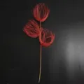 Vibrant red glitter firework branch for Christmas tree floral decoration SKU variant - 3-Prong 67cm / Red