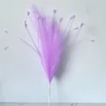 Paarse kunstmatig pauwgras bloem voor huwelijksdecoratie en bloemisterij arrangement. - 69 cm Paarse set: 6 rietgrassen & 20 afrikanenhoofden