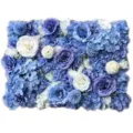 Elegante panel de pared de flores artificiales azul y lavanda para decorar bodas - Azul marino