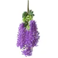 Kunstmatige Wisteria Hangende Bloemen Paarse Wijnstok Guirlande voor Bruiloft Decor - 12 Stuks / Donkerpaars