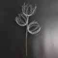 Silver glitter firework decorative branch for Christmas tree ornaments floral pick - 3-Prong 67cm / Silver