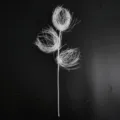 White glitter fireworks floral pick for Christmas tree decoration on black background - 3-Prong 67cm / White