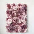 Elegante panel de pared con flores artificiales rosa polvoriento y púrpura para bodas - Rosa empolvado