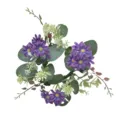 Artificial flower candle ring purple floral eucalyptus garland table decor wedding party - Purple Hydrangea Wreath