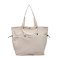 Large capacity waterproof travel tote bag in light beige for daily commute - One Size / Off White