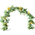 Artificial sunflower vine garland with eucalyptus leaves for outdoor home decor, 1pc - Sunflower Persian Fern Style (Item: TT50910) / 180CM/220G