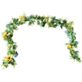 Artificial sunflower and eucalyptus vine garland, perfect for home and outdoor wall decor. - Sunflower Eucalyptus Style (Item: TT50910) / 180CM/176G