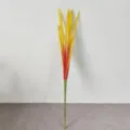 Hierba artificial larga de PE estilo europeo con degradado amarillo y rojo decorativo. - Amarillo Naranja