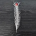 White artificial pampas grass stem with red glitter ball for Christmas tree decoration - Single Skewer / White