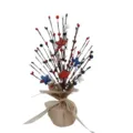 Ramo decorativo de mesa con estrellas y bayas patrioticas rojo blanco y azul - Estilo 3