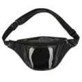 Black glossy chest bag fashion waist pack casual stylish crossbody bag for women and men. - Black