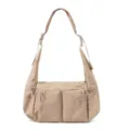 Large capacity nylon shoulder bag for men and women, casual crossbody dumpling bag. - Khaki