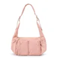 Pink nylon crescent crossbody bag with multi-pockets, large capacity and waterproof design. - Pink