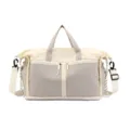 Large capacity grey and beige multi-functional travel bag for sports and fitness gym activities - Light Gray