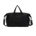 Large capacity black multifunctional travel bag with adjustable strap for fitness and sports - Black