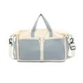 Large capacity blue and cream travel duffel bag for fitness and outdoor sports activities - Sky Blue