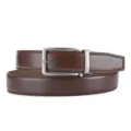 Classic brown leather belt for men with a modern automatic metal buckle, business style. - 105cm / Brown (AB886)