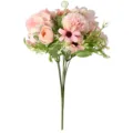 Kunstmatig roze bloemenboeket hortensie bolchrysant bruiloft huisdecoratie fotografie rekwisiet - Roze