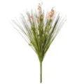 Artificial onion grass bouquet with pink small flowers fake plant for wedding home decor detail - Orange With Flowers