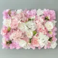 Artificial flower wall pink white rose hydrangea backdrop for wedding party photography decor. - 40*60cm / European Style New Pink