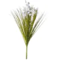 Artificial onion grass bouquet with small white flowers fake plants for wedding decor home. - Blue With Flower