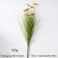 90 cm kunstmatig groen grasboeket met levendige gele vlinders voor huisdecoratie - 7 Vlinderkoppen / 90cm / Geel