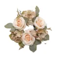Artificial rose hydrangea candle ring table decoration wedding home floral wreath decor - Champagne