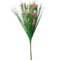 Artificial onion grass bunch with small pink flowers fake plants for home wedding decor - Pink
