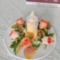 European retro rose maple leaf LED candle ring wedding table decor ornament centerpiece light - Two-Tone Orange